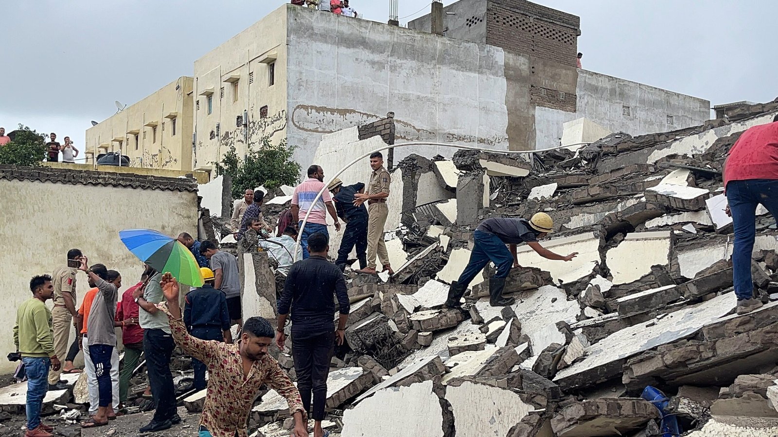6-Storey Constructing Collapses In Gujarat; 15 Injured, Many Feared Trapped