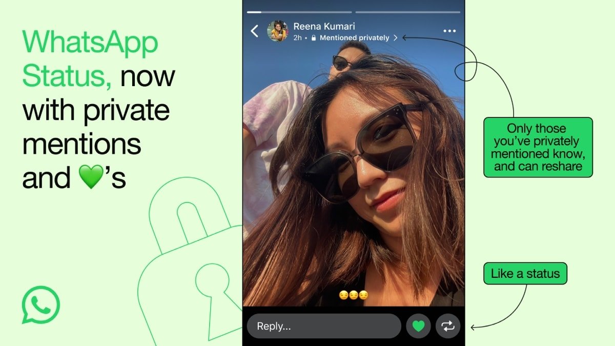 WhatsApp Provides Non-public Mentions and Likes to Its Standing Function