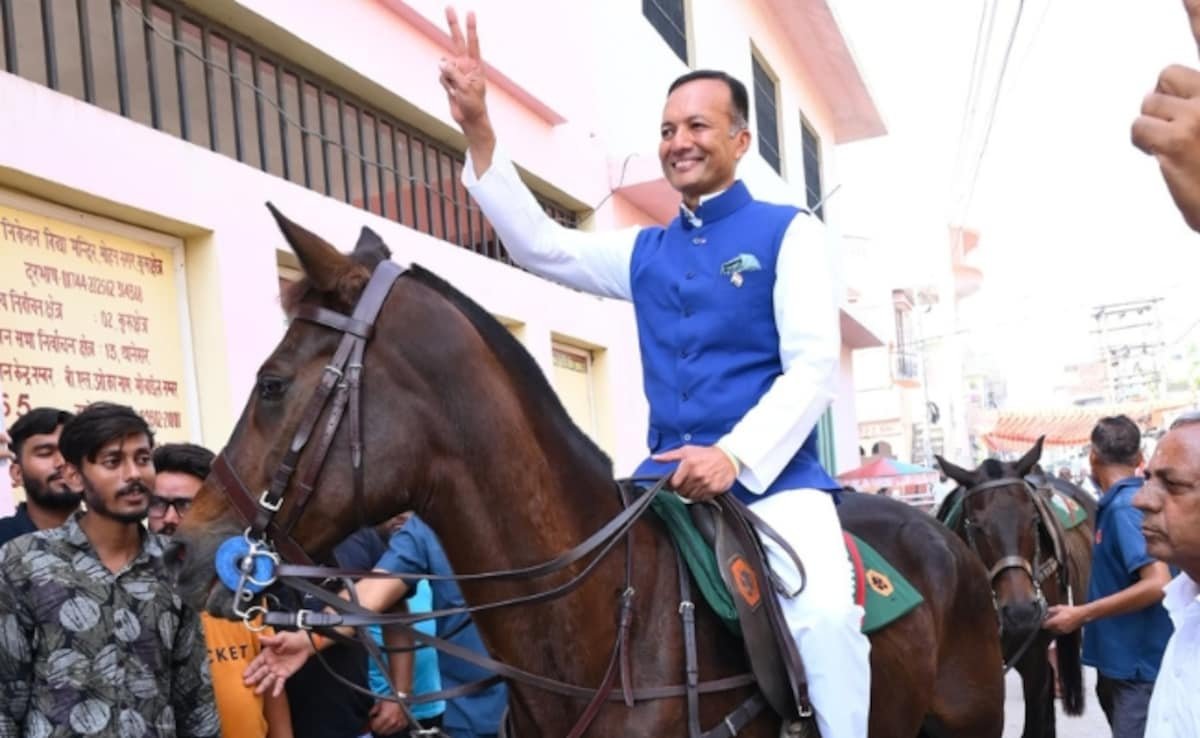 BJP MP Goes To Ballot On A Horse